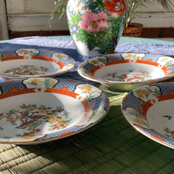 Liling Imperial Garden Rimmed Soup Salad Bowl Set - Picture 14 of 15